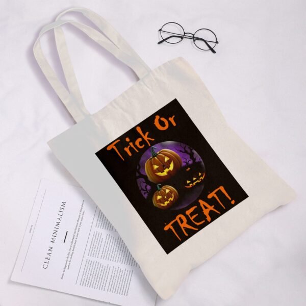 Halloween Tote Bag – Reusable Washable Cotton Treat Bag Tote Bags boo halloween tote 3