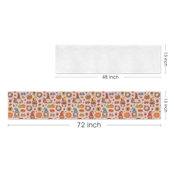 Gnomes | Thanksgiving Table Runner 72×13 – 100% Polyester, Rustic Fall Harvest Dining Decor, Machine Washable Holiday Table Decoration Gifts/Party/Celebration 72x13 table runner 2