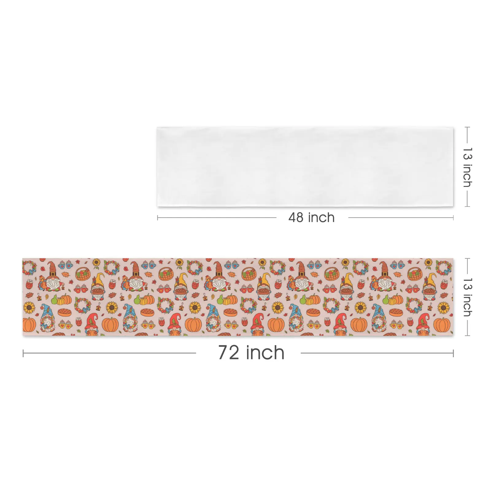 Gnomes | Thanksgiving Table Runner 72×13 – 100% Polyester, Rustic Fall Harvest Dining Decor, Machine Washable Holiday Table Decoration Gifts/Party/Celebration 72x13 table runner 2
