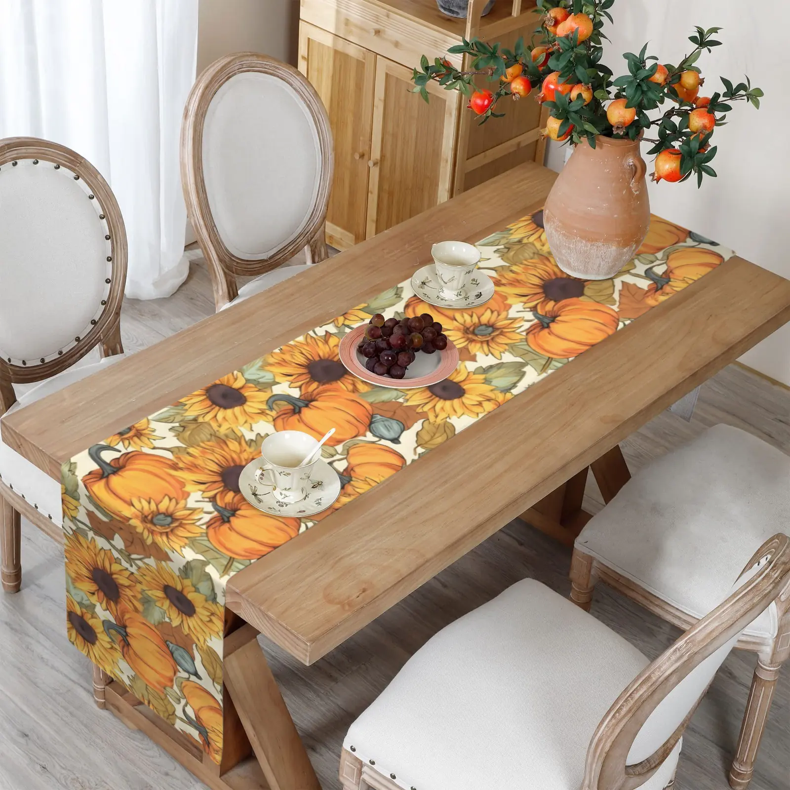 Brown Eyed Susan | Thanksgiving Table Runner 72×13 – 100% Polyester, Rustic Fall Harvest Dining Decor, Machine Washable Holiday Table Decoration Gifts/Party/Celebration 72x13 table runner 5