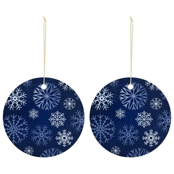Blue Snow – Ceramic Christmas Ornament Circle 3×3 Ornaments Ceramic Holiday Keepsake