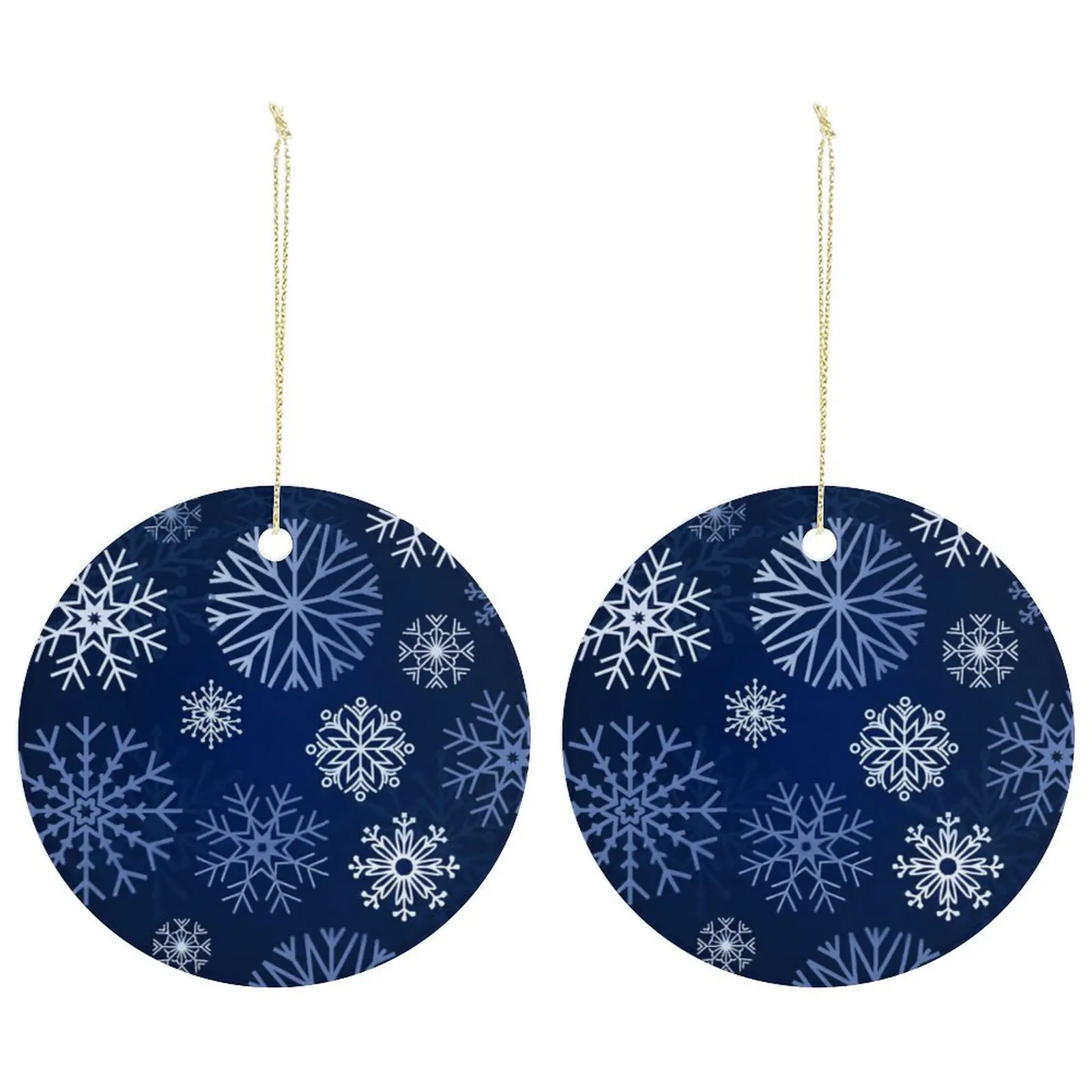 Blue Snow – Ceramic Christmas Ornament Circle 3×3 Ornaments Ceramic Holiday Keepsake