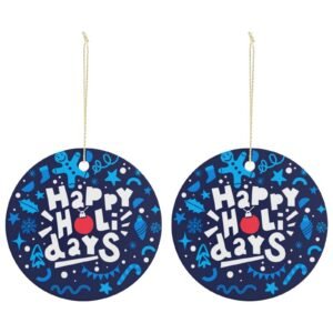 Holidays – Ceramic Christmas Ornament Circle 3×3 Ornaments Ceramic Holiday Keepsake