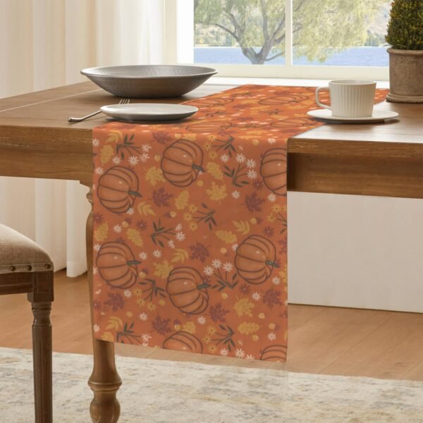 Pumpkin Puree | Thanksgiving Table Runner 48×13 – 100% Polyester, Rustic Fall Harvest Dining Decor, Machine Washable Holiday Table Decoration Gifts/Party/Celebration 48x13 table runner 7