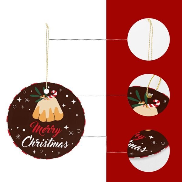 Fruit Cake – Ceramic Christmas Ornament Circle 3×3 Ornaments Ceramic Holiday Keepsake 2