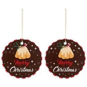 Fruit Cake – Ceramic Christmas Ornament Circle 3×3 Ornaments Ceramic Holiday Keepsake