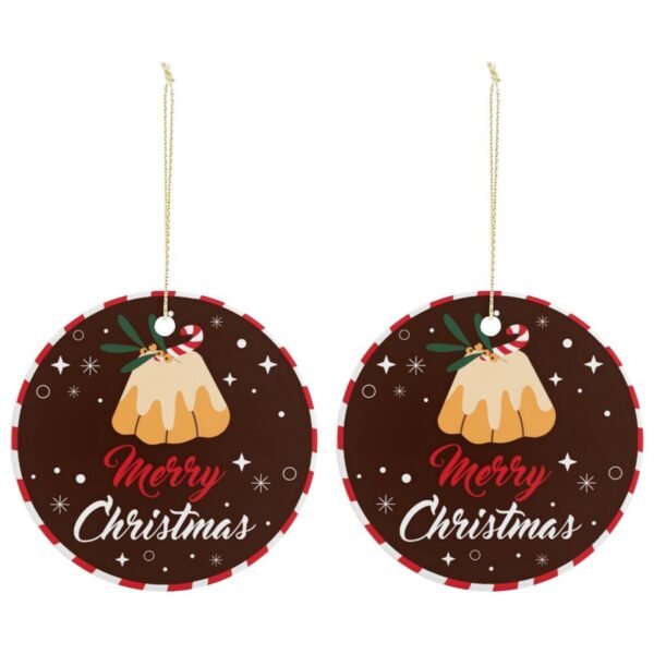Fruit Cake – Ceramic Christmas Ornament Circle 3×3 Ornaments Ceramic Holiday Keepsake