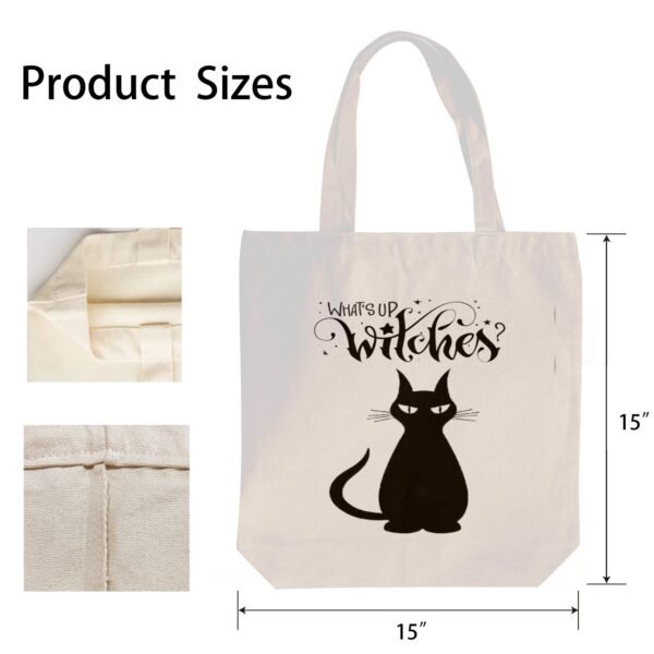 Halloween Tote Bag – Reusable Washable Cotton What’s Up Bag Tote Bags boo halloween tote 2