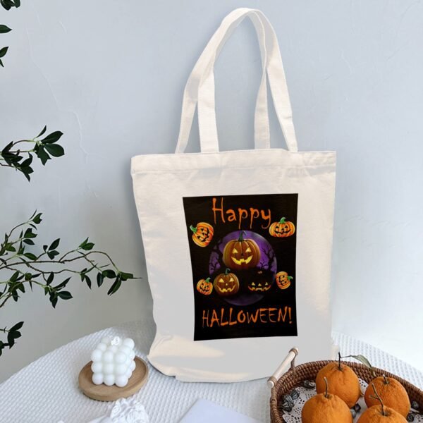 Halloween Tote Bag – Reusable Washable Cotton Happy Bag Tote Bags boo halloween tote