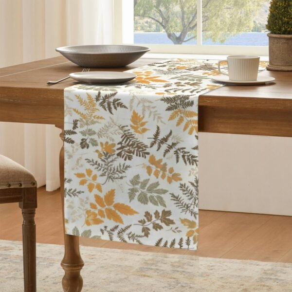 Fall Ferns | Thanksgiving Table Runner 48×13 – 100% Polyester, Rustic Fall Harvest Dining Decor, Machine Washable Holiday Table Decoration Gifts/Party/Celebration 48x13 table runner 6