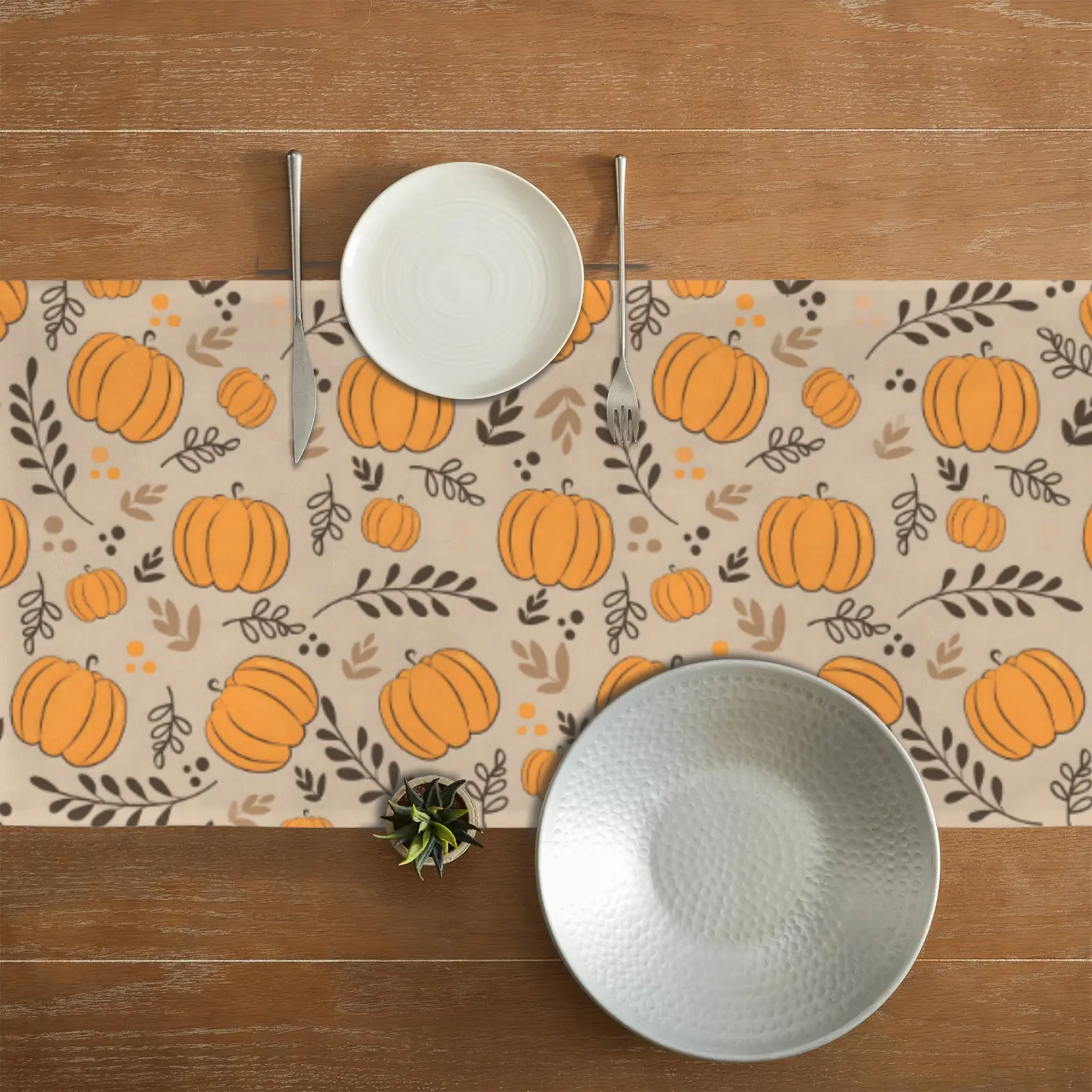 Pumpkin Wheat | Thanksgiving Table Runner 72×13 – 100% Polyester, Rustic Fall Harvest Dining Decor, Machine Washable Holiday Table Decoration Gifts/Party/Celebration 72x13 table runner 6