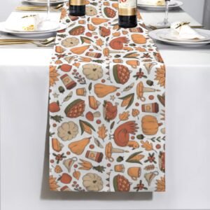 Turkey Pie | Thanksgiving Table Runner 72×13 – 100% Polyester, Rustic Fall Harvest Dining Decor, Machine Washable Holiday Table Decoration Table Runners 72x13 table runner