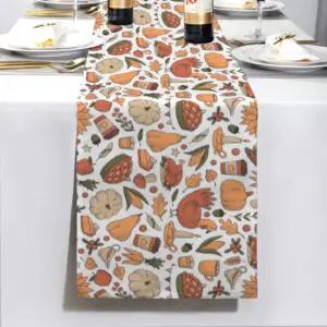Turkey Pie | Thanksgiving Table Runner 72×13 – 100% Polyester, Rustic Fall Harvest Dining Decor, Machine Washable Holiday Table Decoration Table Runners 72x13 table runner