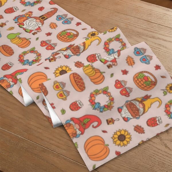Gnomes | Thanksgiving Table Runner 72×13 – 100% Polyester, Rustic Fall Harvest Dining Decor, Machine Washable Holiday Table Decoration Gifts/Party/Celebration 72x13 table runner 4