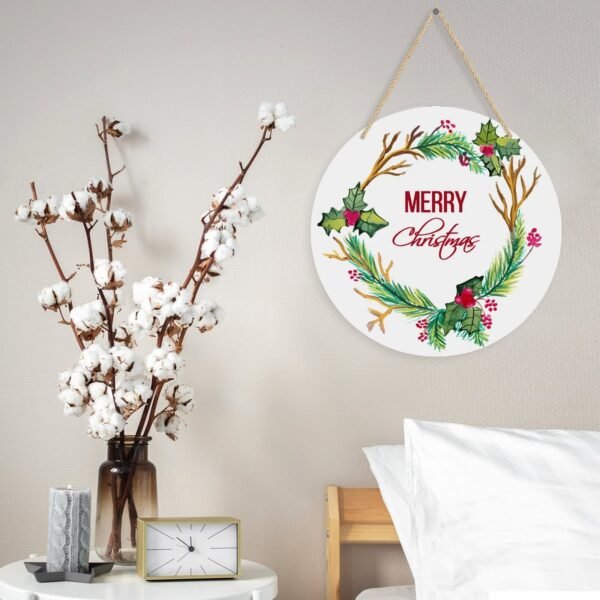 Christmas Wreath – Acrylic Christmas Ornament 8×8 Circle Ornaments Acrylic Holiday Keepsake 14