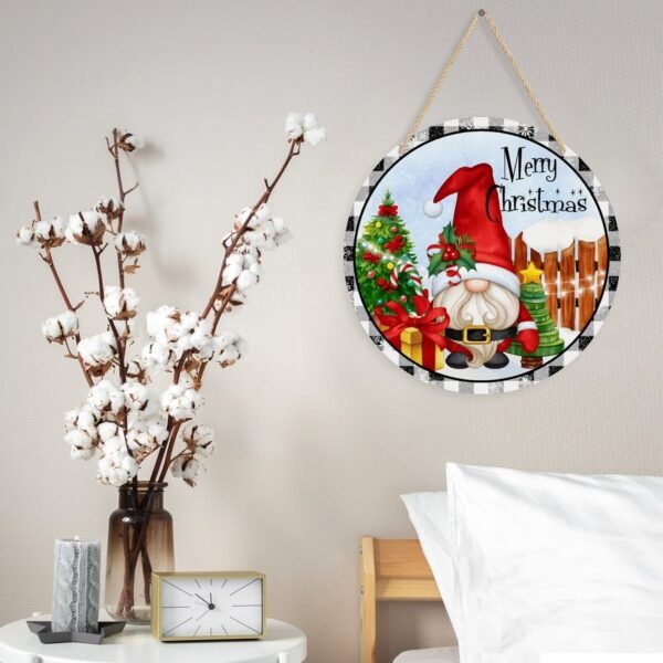 Christmas Gnome – Acrylic Christmas Ornament 8×8 Circle Ornaments Acrylic Holiday Keepsake 4