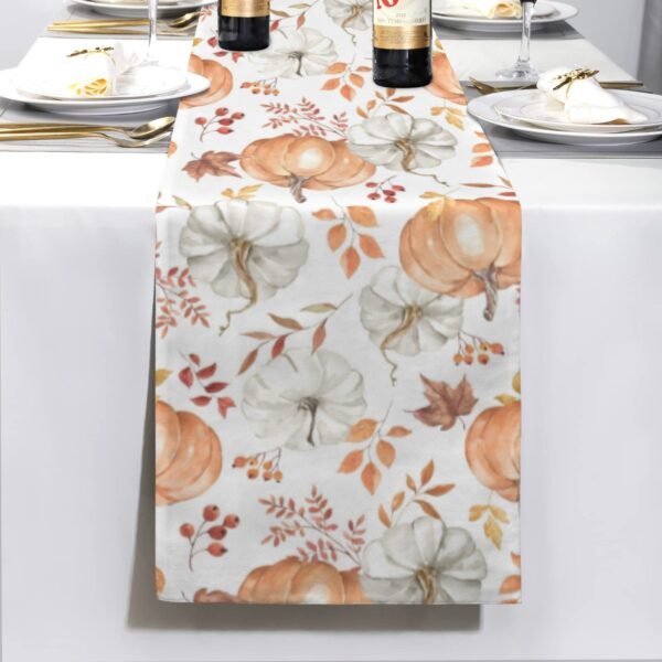 Peach Pumpkins | Thanksgiving Table Runner 72×13 – 100% Polyester, Rustic Fall Harvest Dining Decor, Machine Washable Holiday Table Decoration Table Runners 72x13 table runner 3