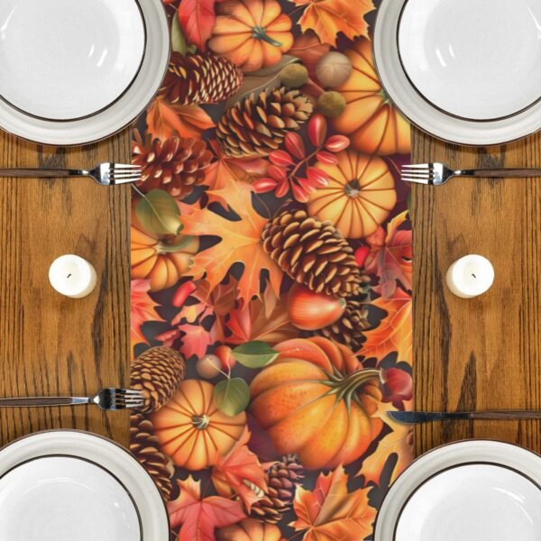 Maple | Thanksgiving Table Runner 48×13 – 100% Polyester, Rustic Fall Harvest Dining Decor, Machine Washable Holiday Table Decoration Gifts/Party/Celebration 48x13 table runner 3