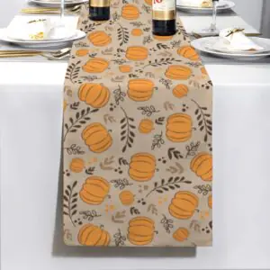 Pumpkin Wheat | Thanksgiving Table Runner 72×13 – 100% Polyester, Rustic Fall Harvest Dining Decor, Machine Washable Holiday Table Decoration Gifts/Party/Celebration 72x13 table runner