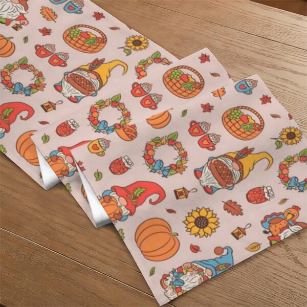 Gnomes | Thanksgiving Table Runner 48×13 – 100% Polyester, Rustic Fall Harvest Dining Decor, Machine Washable Holiday Table Decoration Gifts/Party/Celebration 48x13 table runner 5