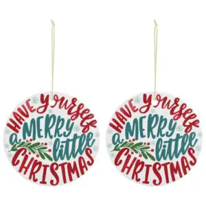 Merry Little – Ceramic Christmas Ornament Circle 3×3 Ornaments Ceramic Holiday Keepsake Merry Little – Ceramic Christmas Ornament Circle 3×3 Ornaments Ceramic Holiday Keepsake