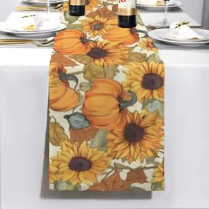 Brown Eyed Susan | Thanksgiving Table Runner 72×13 – 100% Polyester, Rustic Fall Harvest Dining Decor, Machine Washable Holiday Table Decoration Gifts/Party/Celebration 72x13 table runner