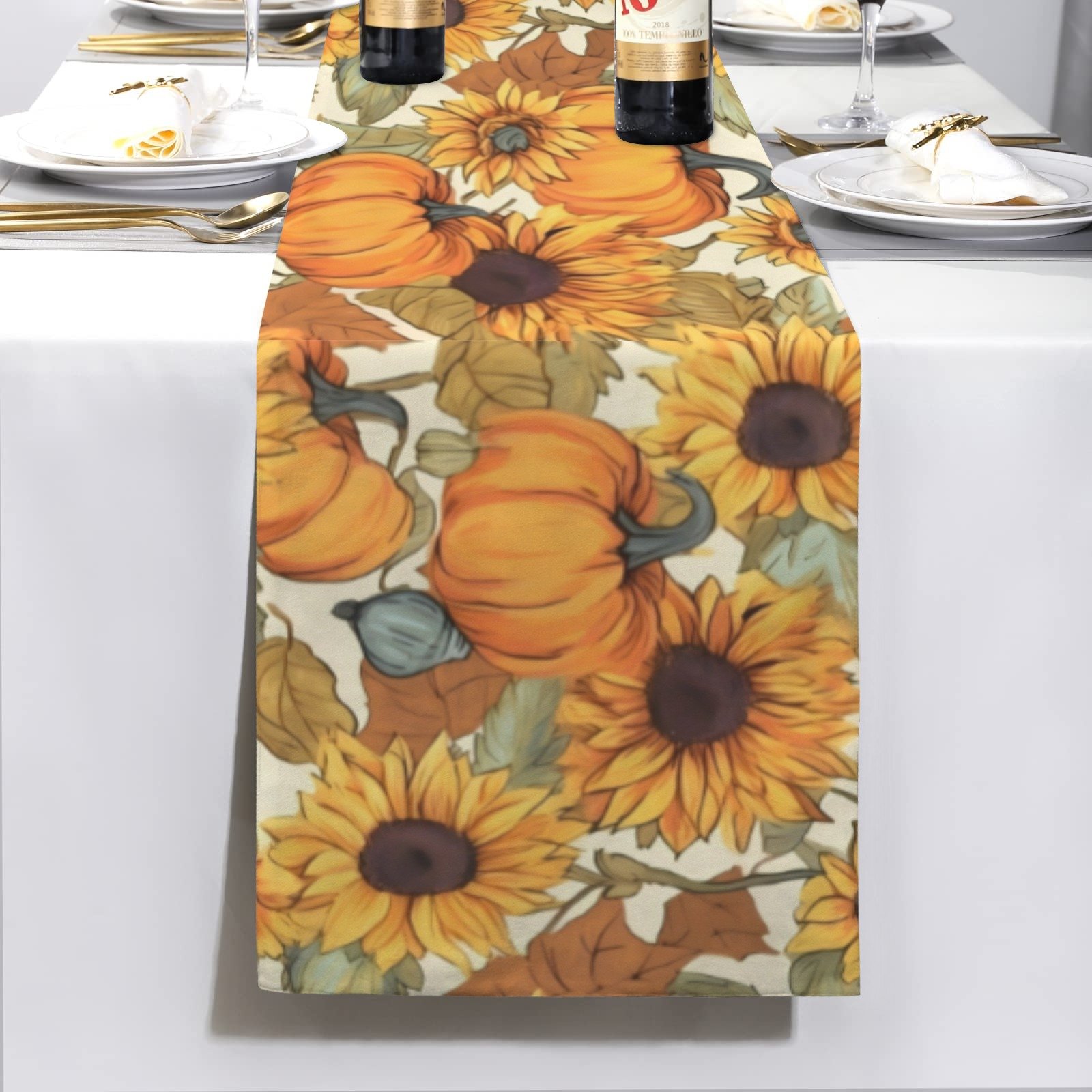 Peach Pumpkins | Thanksgiving Table Runner 72×13 – 100% Polyester, Rustic Fall Harvest Dining Decor, Machine Washable Holiday Table Decoration Table Runners 72x13 table runner 4