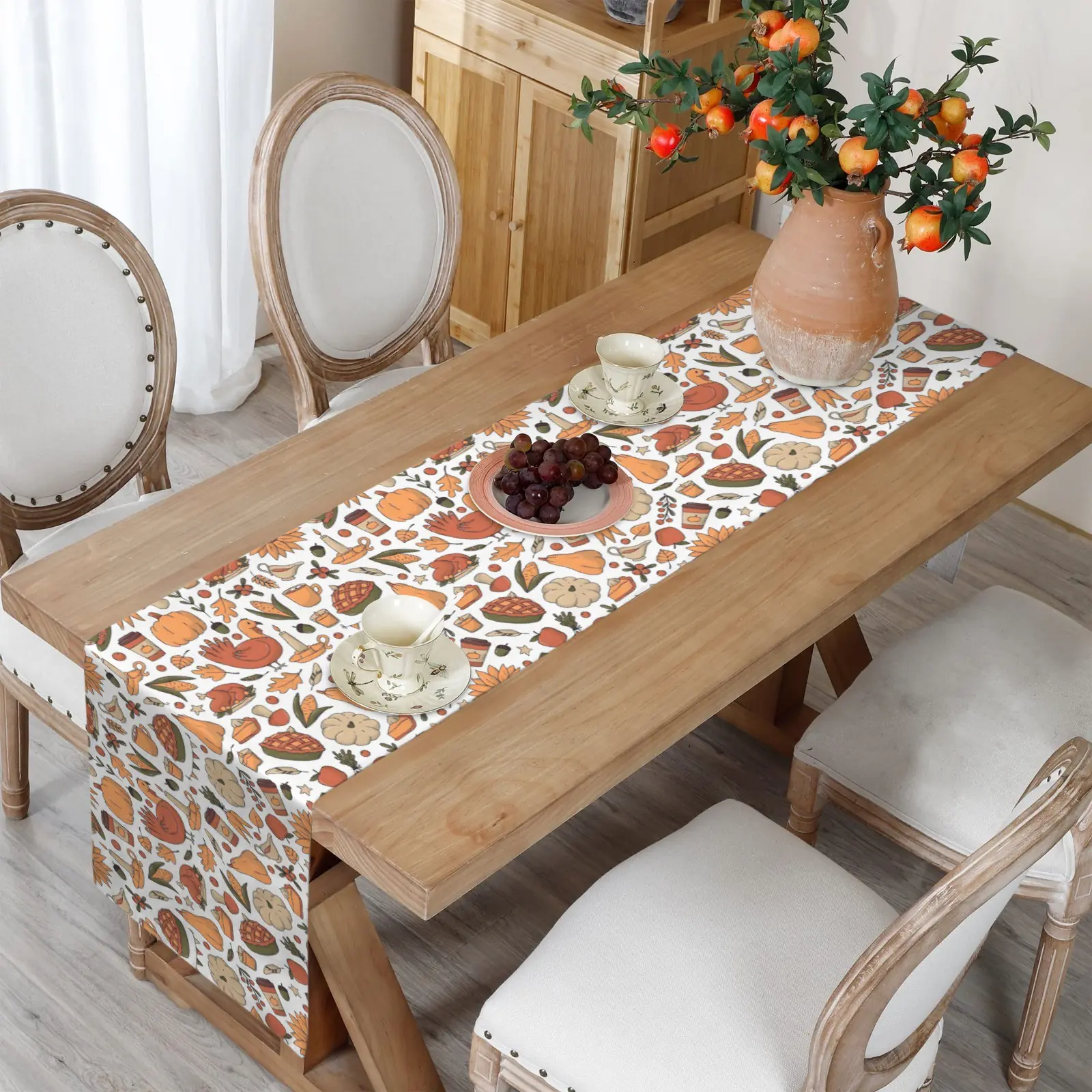 Turkey Pie | Thanksgiving Table Runner 72×13 – 100% Polyester, Rustic Fall Harvest Dining Decor, Machine Washable Holiday Table Decoration Table Runners 72x13 table runner 5