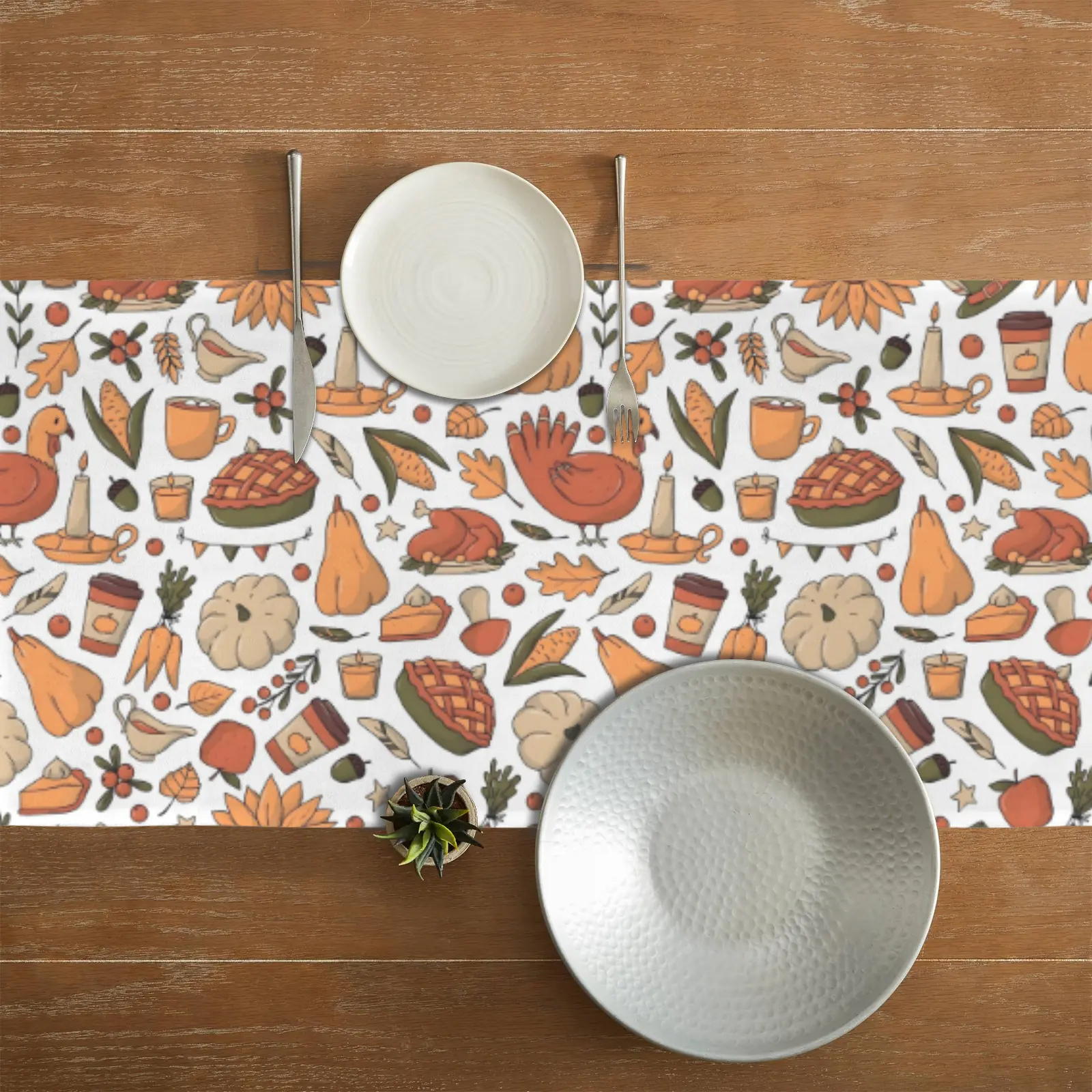 Turkey Pie | Thanksgiving Table Runner 72×13 – 100% Polyester, Rustic Fall Harvest Dining Decor, Machine Washable Holiday Table Decoration Table Runners 72x13 table runner 6