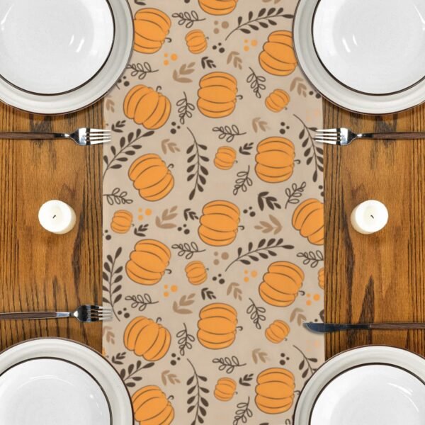 Pumpkin Wheat | Thanksgiving Table Runner 48×13 – 100% Polyester, Rustic Fall Harvest Dining Decor, Machine Washable Holiday Table Decoration Gifts/Party/Celebration 48x13 table runner 4