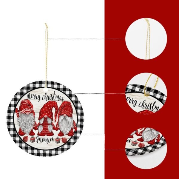 Gnomies – Ceramic Christmas Ornament Circle 3×3 Ornaments Ceramic Holiday Keepsake 6