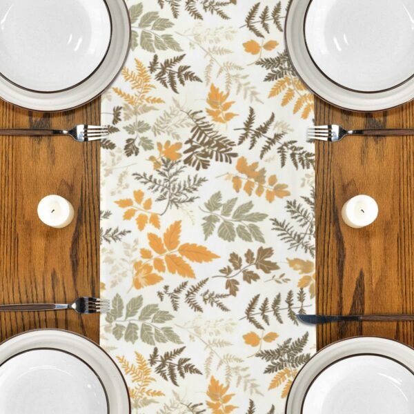 Fall Ferns | Thanksgiving Table Runner 48×13 – 100% Polyester, Rustic Fall Harvest Dining Decor, Machine Washable Holiday Table Decoration Gifts/Party/Celebration 48x13 table runner 3