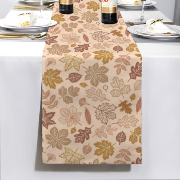 Peach Leaves | Thanksgiving Table Runner 72×13 – 100% Polyester, Rustic Fall Harvest Dining Decor, Machine Washable Holiday Table Decoration Table Runners 72x13 table runner