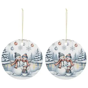 Snow Friends – Ceramic Christmas Ornament Circle 3×3 Ornaments Ceramic Holiday Keepsake Snow Friends – Ceramic Christmas Ornament Circle 3×3 Ornaments Ceramic Holiday Keepsake