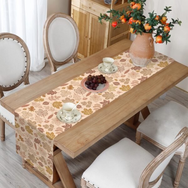 Peach Leaves | Thanksgiving Table Runner 72×13 – 100% Polyester, Rustic Fall Harvest Dining Decor, Machine Washable Holiday Table Decoration Table Runners 72x13 table runner 5