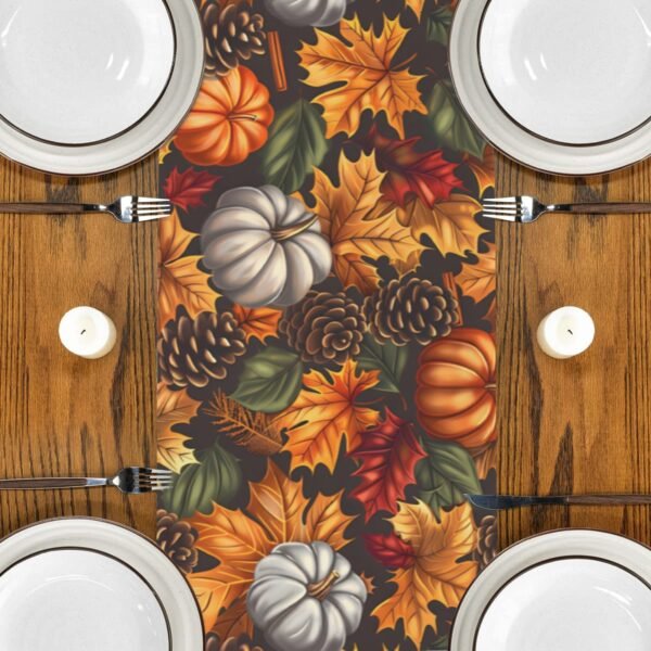 Pinecones | Thanksgiving Table Runner 48×13 – 100% Polyester, Rustic Fall Harvest Dining Decor, Machine Washable Holiday Table Decoration Gifts/Party/Celebration 48x13 table runner 3