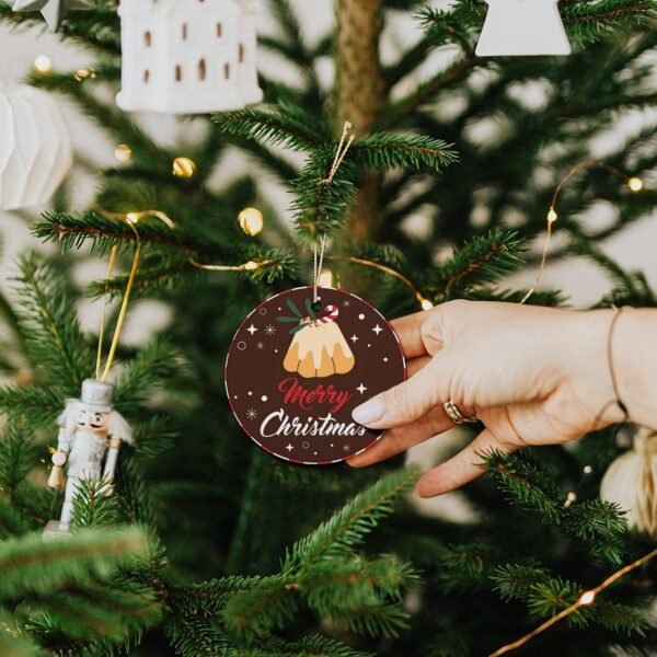 Fruit Cake – Ceramic Christmas Ornament Circle 3×3 Ornaments Ceramic Holiday Keepsake 5