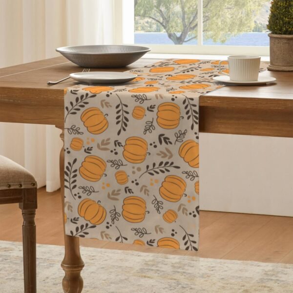 Pumpkin Wheat | Thanksgiving Table Runner 48×13 – 100% Polyester, Rustic Fall Harvest Dining Decor, Machine Washable Holiday Table Decoration Gifts/Party/Celebration 48x13 table runner 7
