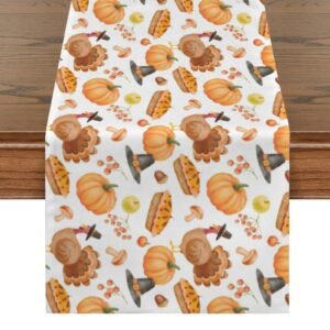 Cherry Pie | Thanksgiving Table Runner 48×13 – 100% Polyester, Rustic Fall Harvest Dining Decor, Machine Washable Holiday Table Decoration Gifts/Party/Celebration 48x13 table runner