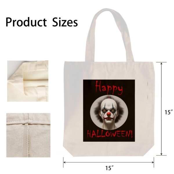 Halloween Tote Bag – Reusable Washable Cotton Clown Bag Tote Bags boo halloween tote 2