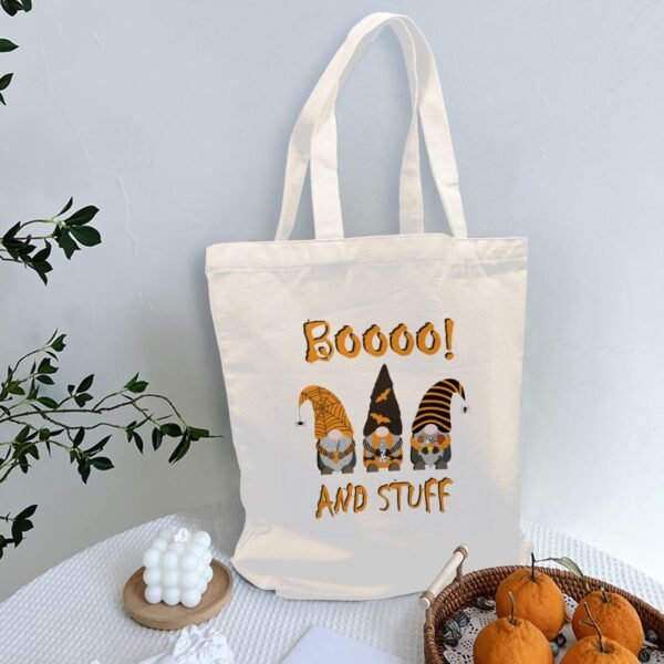 Halloween Tote Bag – Reusable Washable Cotton And Stuff Bag Tote Bags boo halloween tote 4