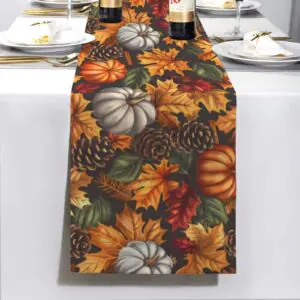 Pinecones | Thanksgiving Table Runner 72×13 – 100% Polyester, Rustic Fall Harvest Dining Decor, Machine Washable Holiday Table Decoration Gifts/Party/Celebration 72x13 table runner