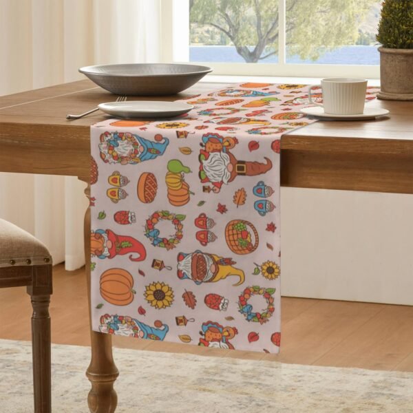 Gnomes | Thanksgiving Table Runner 48×13 – 100% Polyester, Rustic Fall Harvest Dining Decor, Machine Washable Holiday Table Decoration Gifts/Party/Celebration 48x13 table runner 6