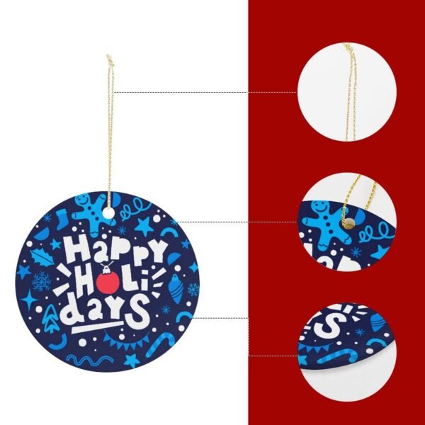 Holidays – Ceramic Christmas Ornament Circle 3×3 Ornaments Ceramic Holiday Keepsake 3