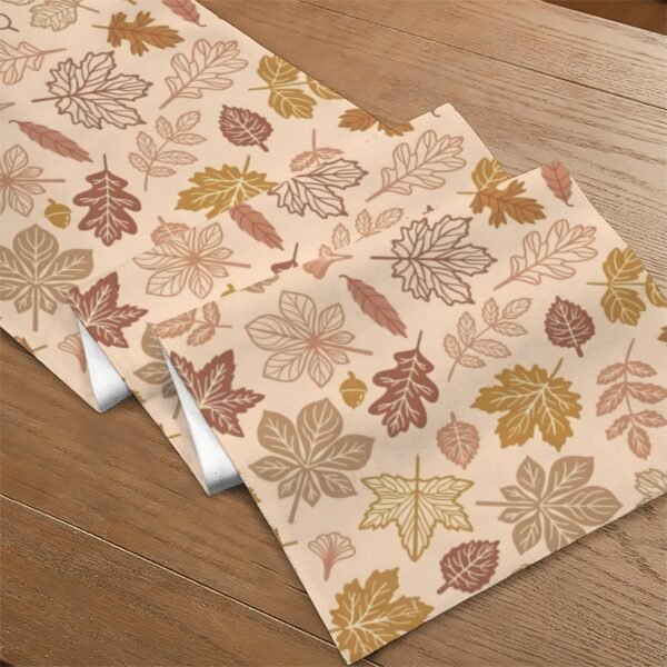 Peach Leaves | Thanksgiving Table Runner 48×13 – 100% Polyester, Rustic Fall Harvest Dining Decor, Machine Washable Holiday Table Decoration Gifts/Party/Celebration 48x13 table runner 5