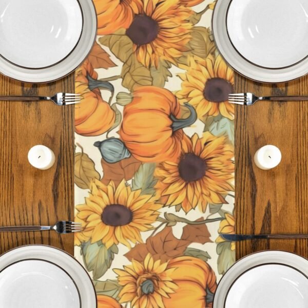 Brown Eyed Susan | Thanksgiving Table Runner 48×13 – 100% Polyester, Rustic Fall Harvest Dining Decor, Machine Washable Holiday Table Decoration Gifts/Party/Celebration 48x13 table runner 3