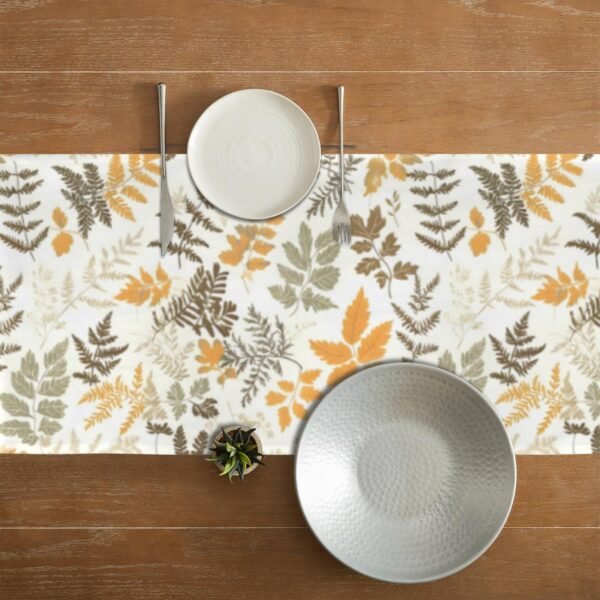 Fall Ferns | Thanksgiving Table Runner 72×13 – 100% Polyester, Rustic Fall Harvest Dining Decor, Machine Washable Holiday Table Decoration Gifts/Party/Celebration 72x13 table runner 6