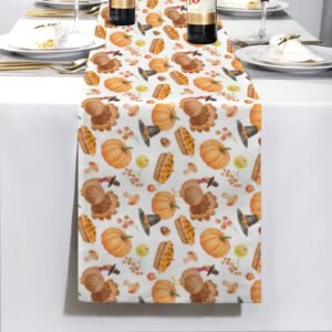 Cherry Pie | Thanksgiving Table Runner 72×13 – 100% Polyester, Rustic Fall Harvest Dining Decor, Machine Washable Holiday Table Decoration Gifts/Party/Celebration 72x13 table runner