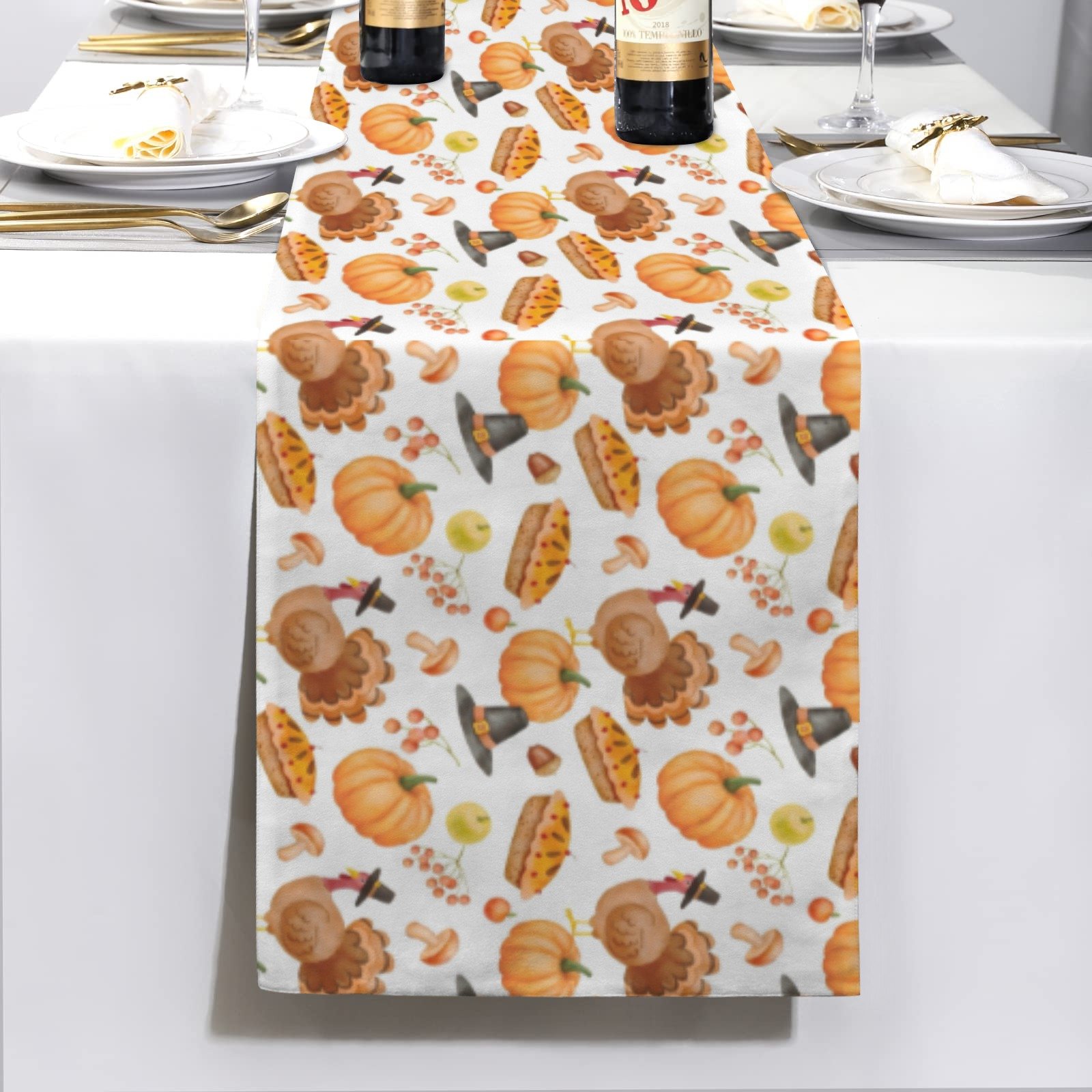 Peach Pumpkins | Thanksgiving Table Runner 72×13 – 100% Polyester, Rustic Fall Harvest Dining Decor, Machine Washable Holiday Table Decoration Table Runners 72x13 table runner 3