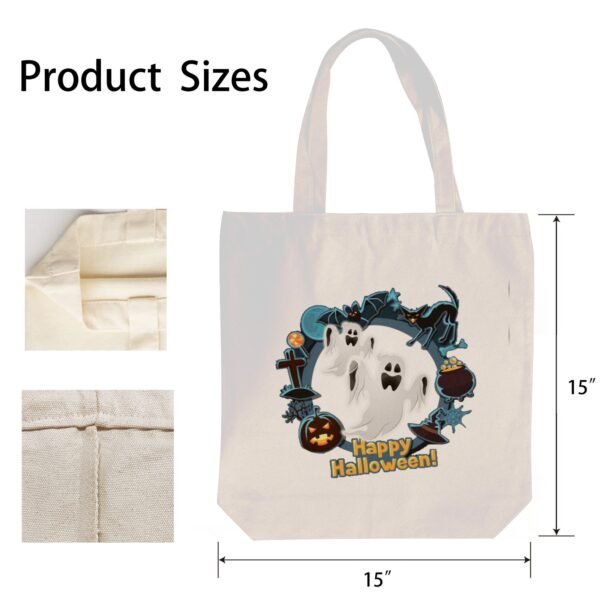 Halloween Tote Bag – Reusable Washable Cotton Ghost Bag Tote Bags boo halloween tote 2